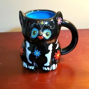 Boston Warehouse Day of the Dead Cat Coffee Mug